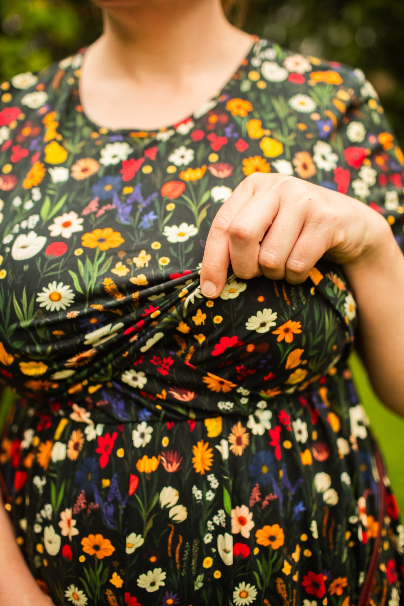 Pre-order "Midnight Wildflower"  Cotton Homestead Midi Dress