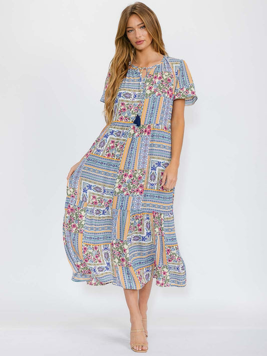 Short Sleeve V-Neck Dress