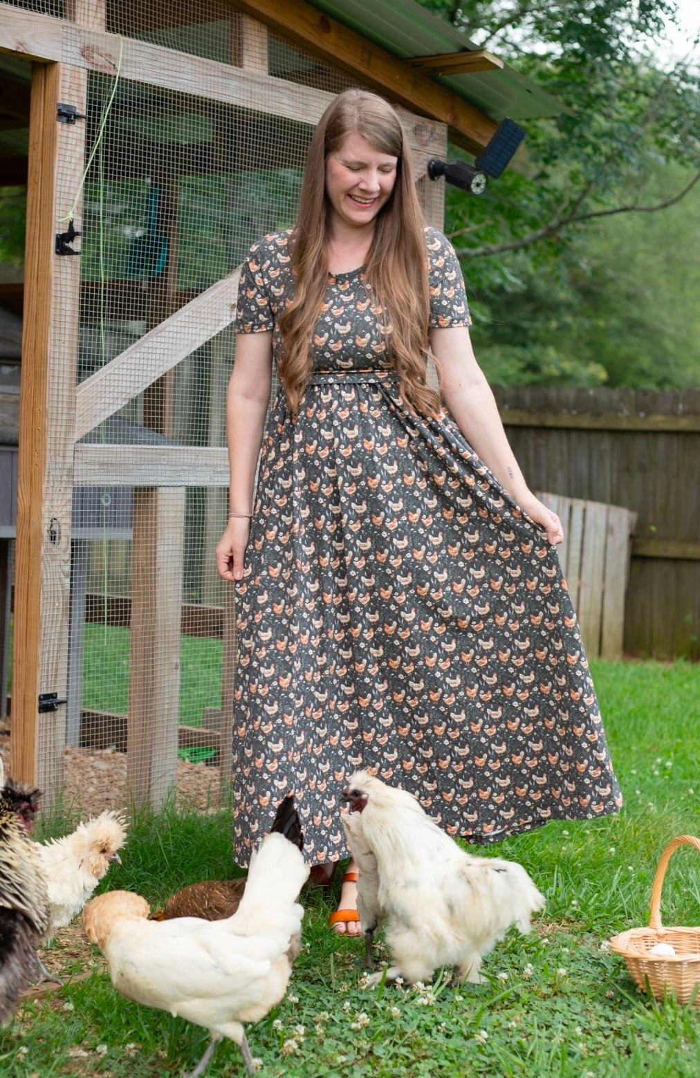 Pre-order "Farmyard Bevy" Cotton Maxi Dress