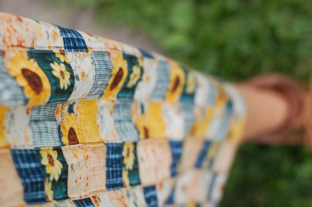 Pre-Order Sunflower Patchwork Cotton Everyday Midi Dress