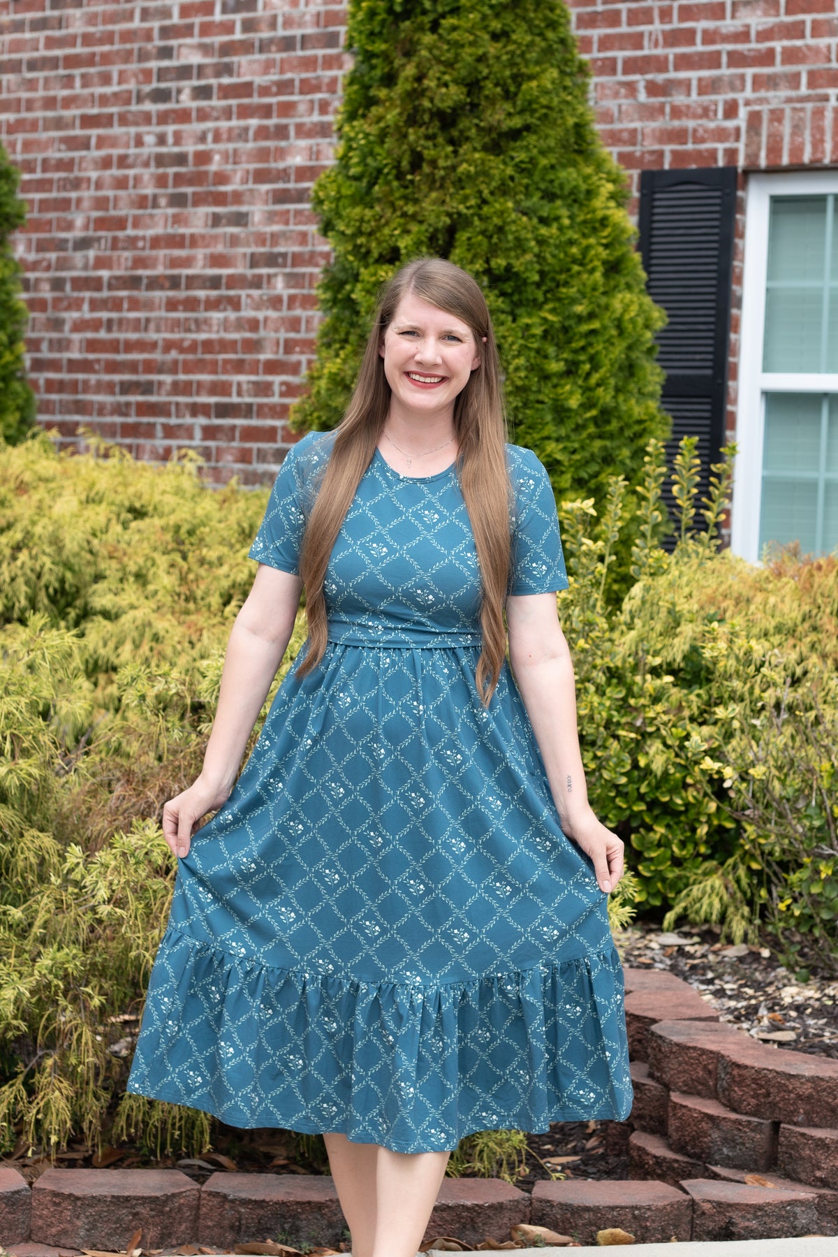 Pre-Order "Noel"  Midi Dress with Natural Waist Bodice