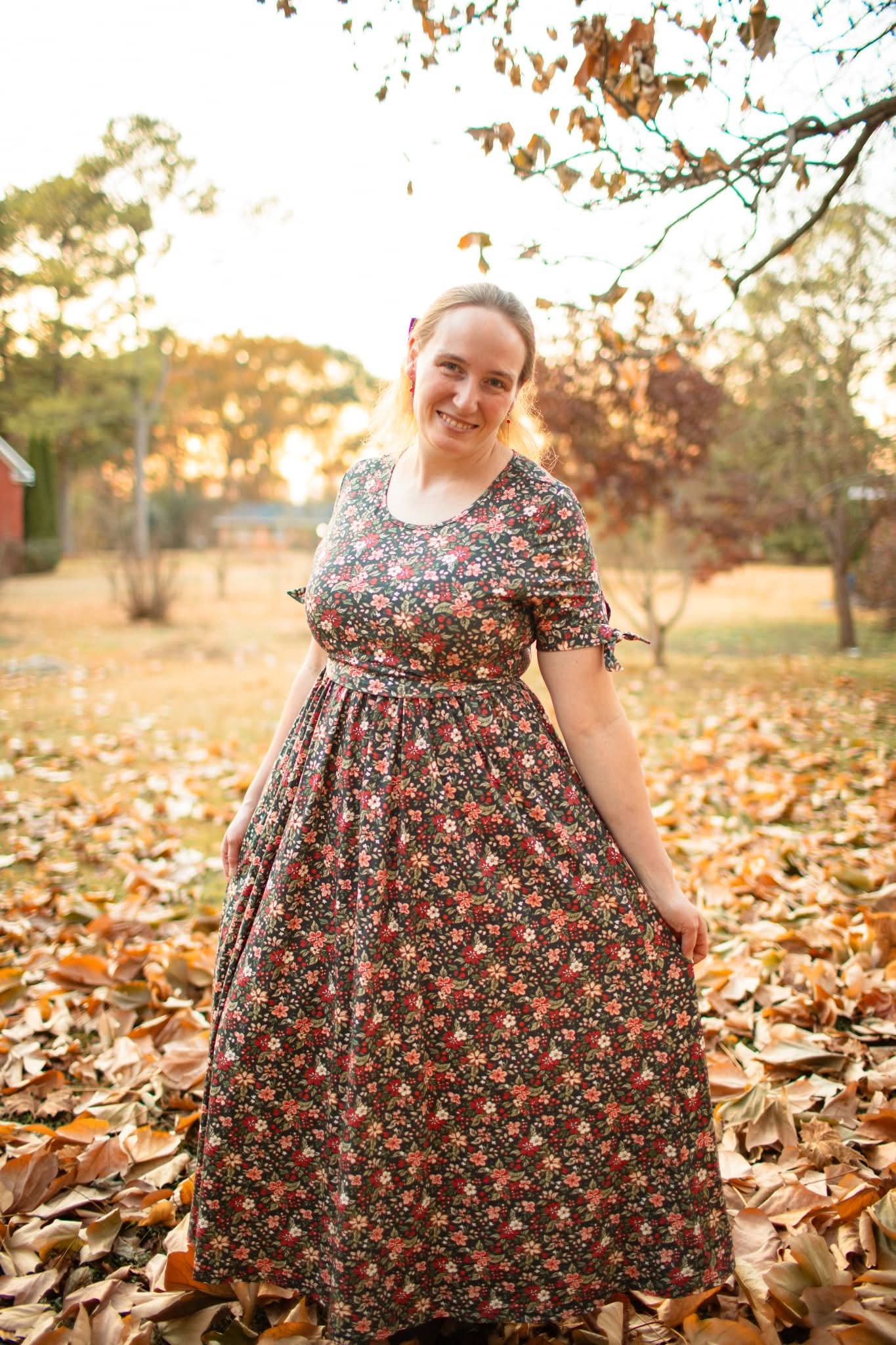 Merry Blooms Cotton Nursing Friendly Maxi Dress