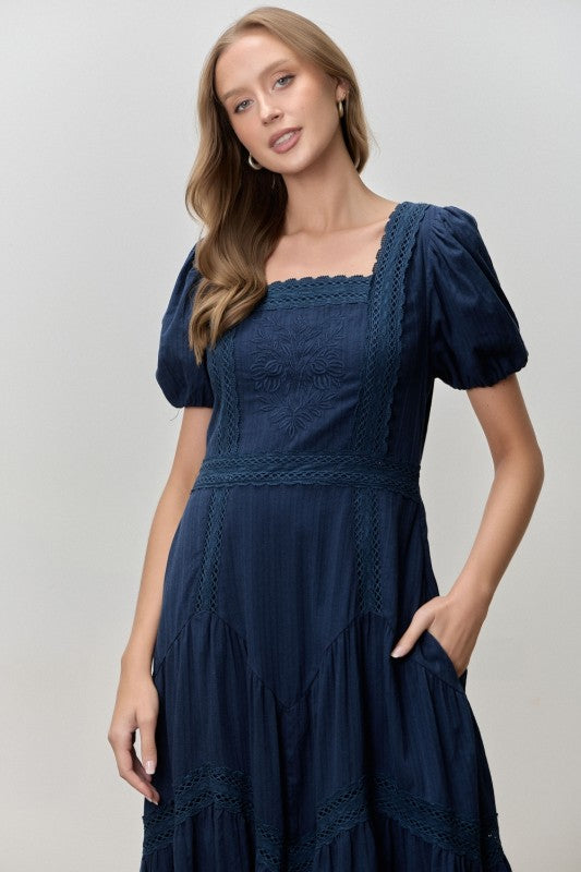 Pre-Order 100% Cotton Dress in Navy