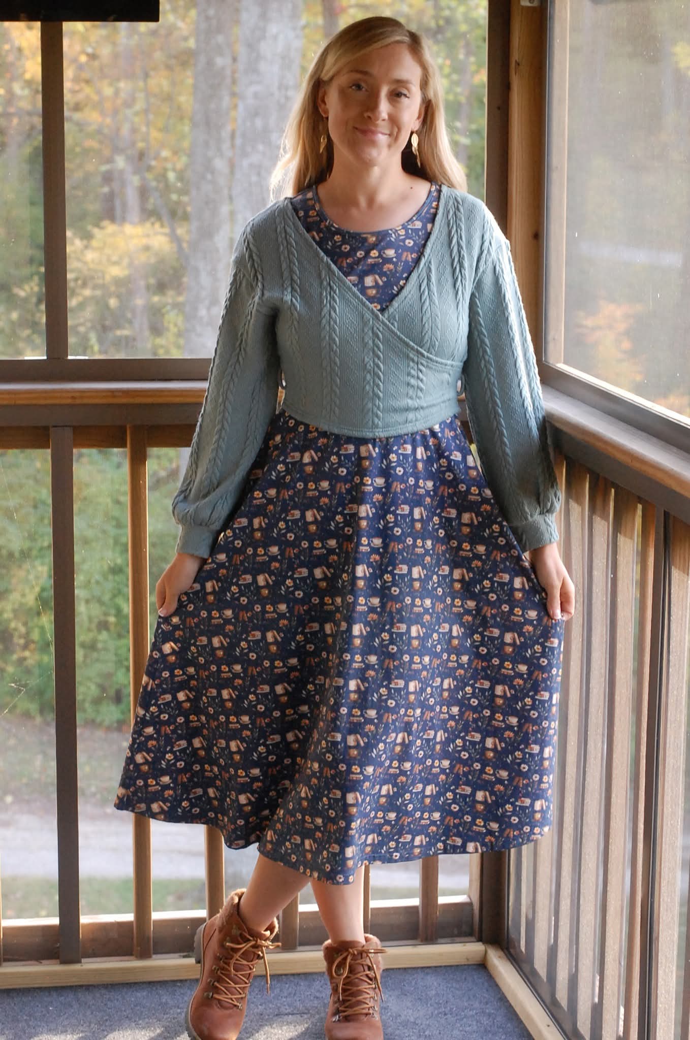 "Novella" Books Print Cotton Twirl Dress