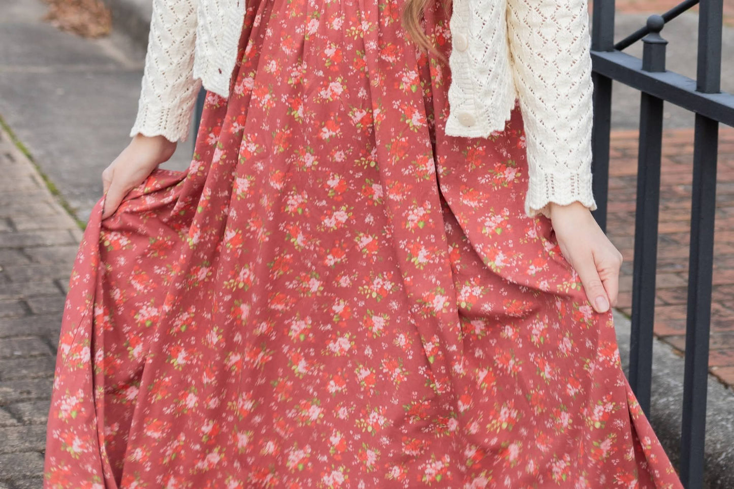 Romantic Blooms Cotton Nursing-Friendly Maxi Dress