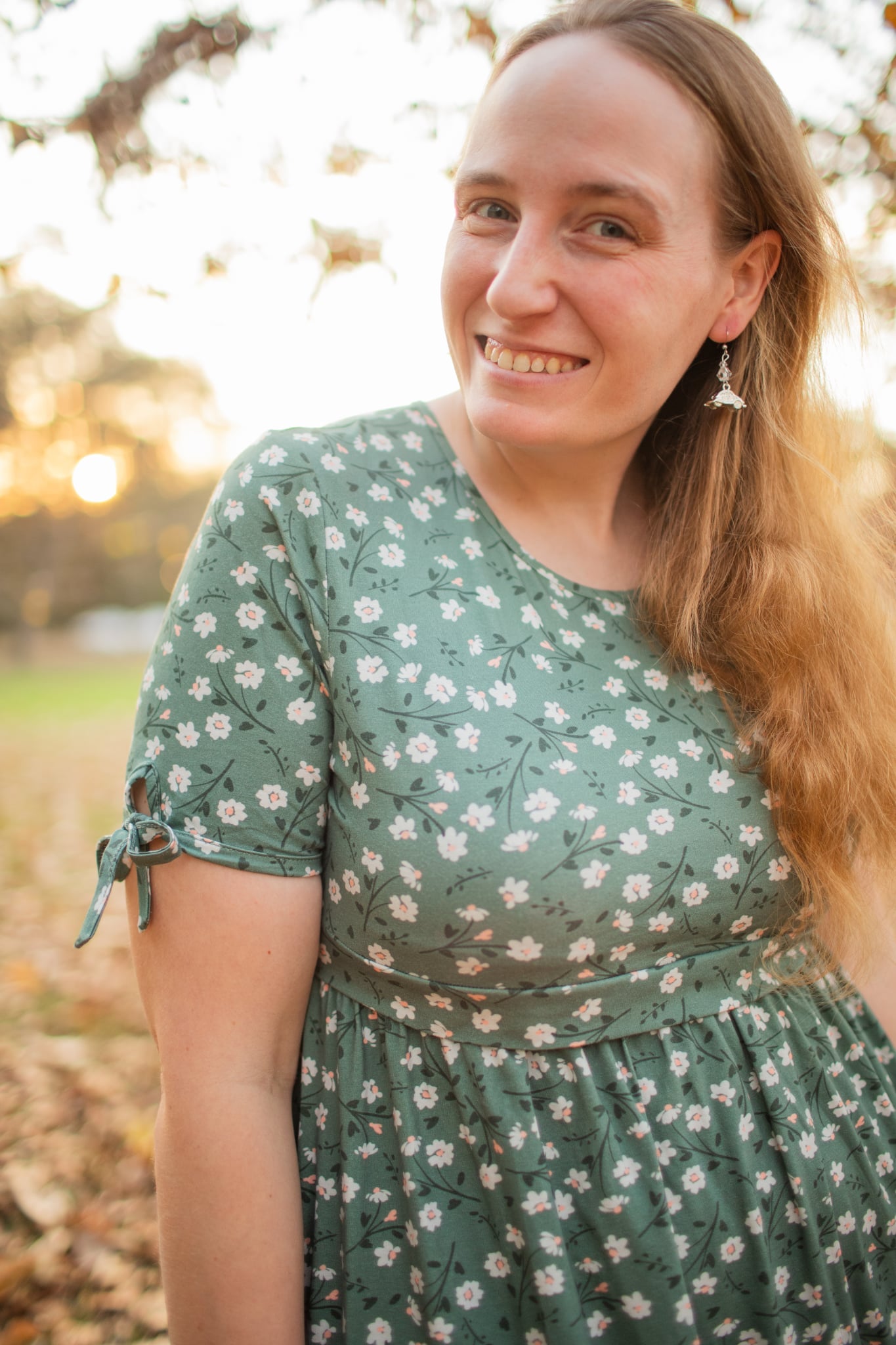 Daisy Blooms Cotton Tiered Midi Dress