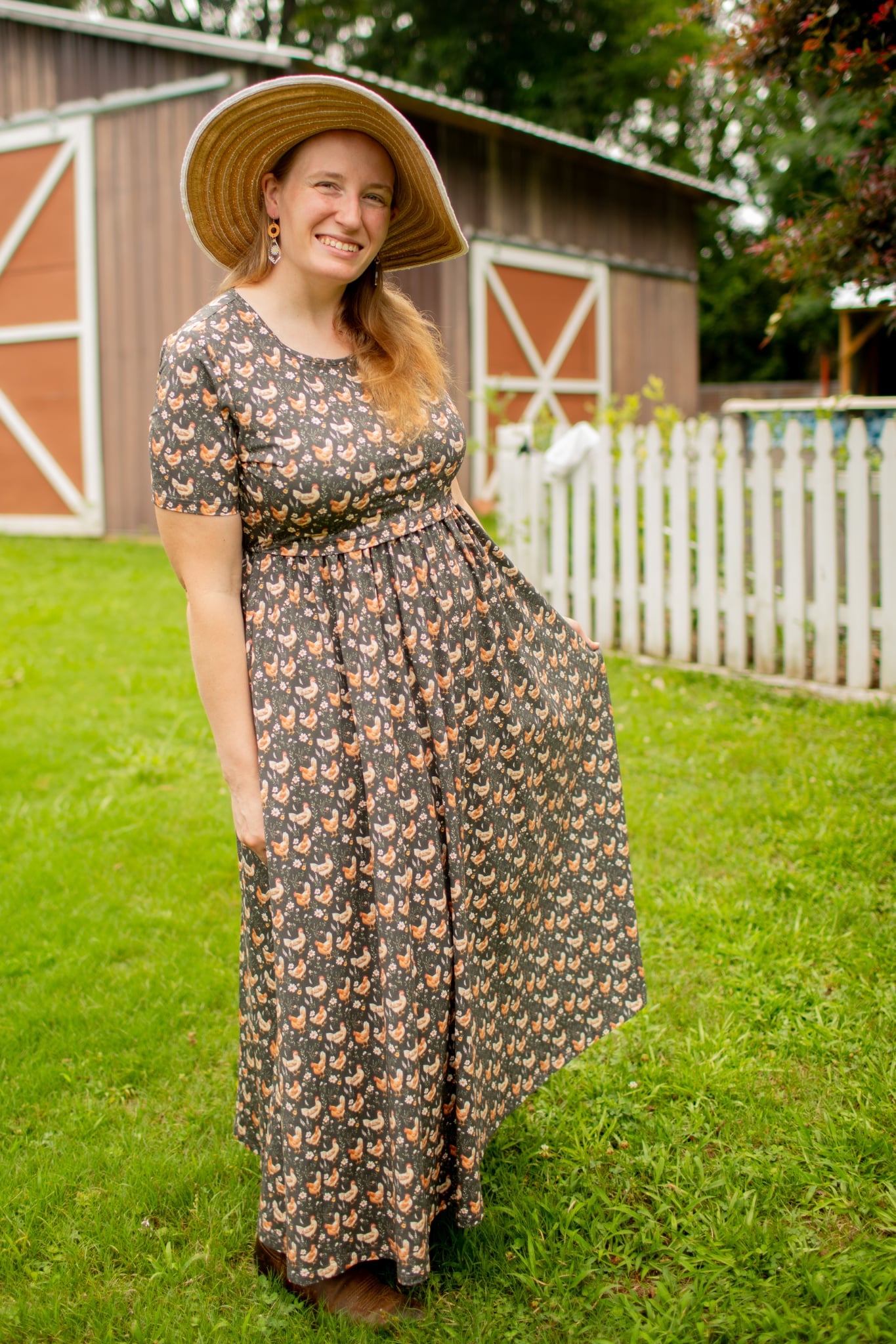 Pre-order "Farmyard Bevy" Cotton Maxi Dress