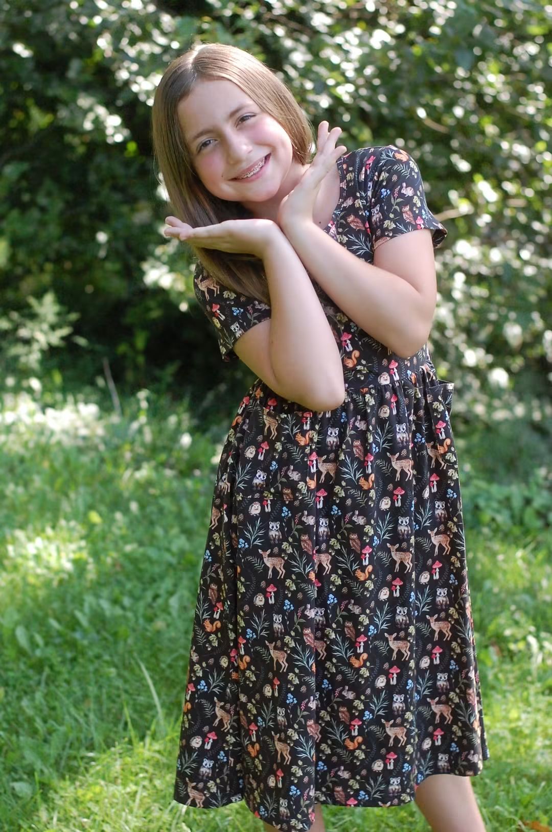 Pre-order Girls Forest Friends Cotton Dress