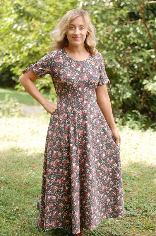 Pre-Order Merry Blooms Cotton Maxi Twirl Dress