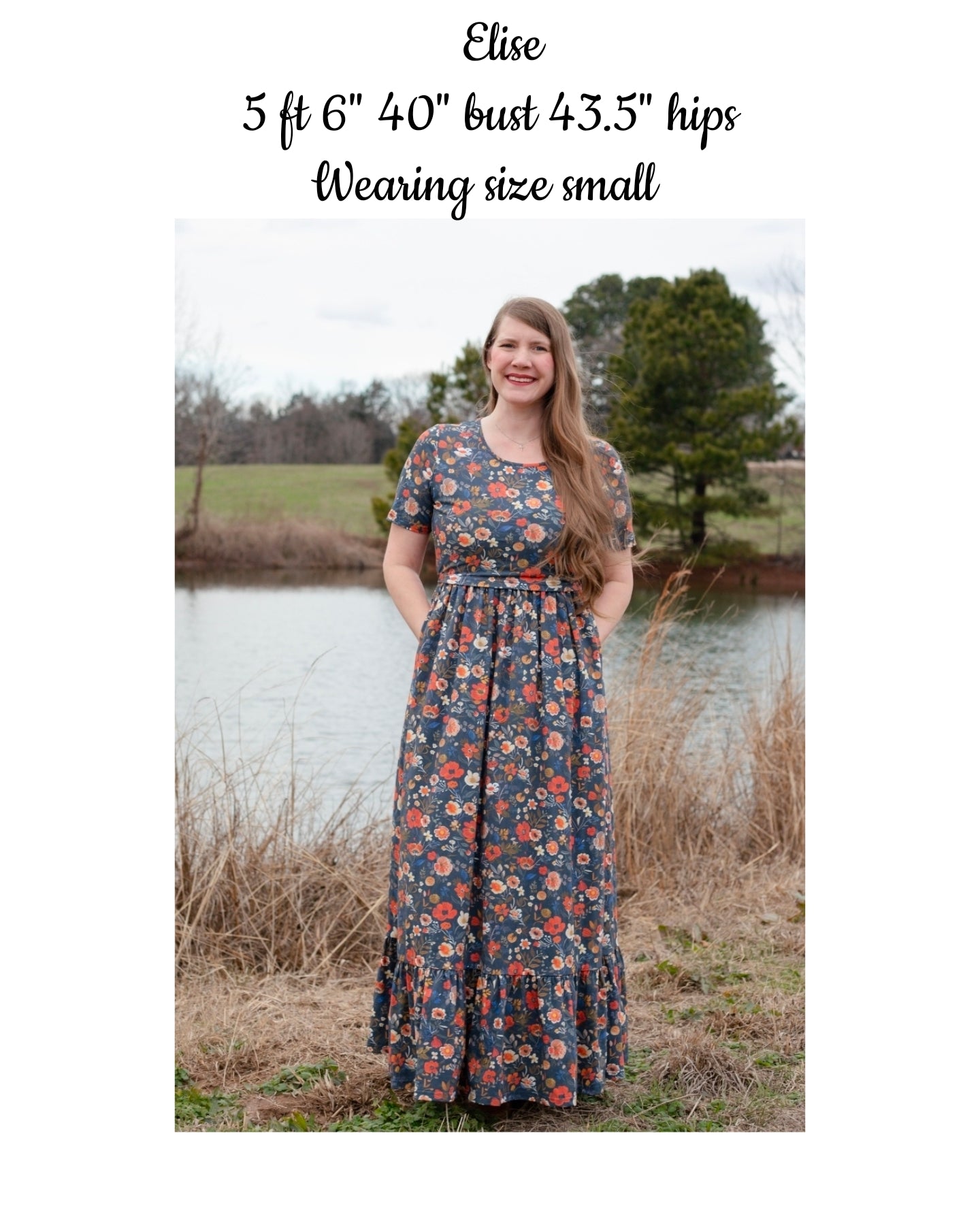 Antique Floral Prairie Style Cotton Maxi Dress with Natural Waist Bodice Nursing Friendly