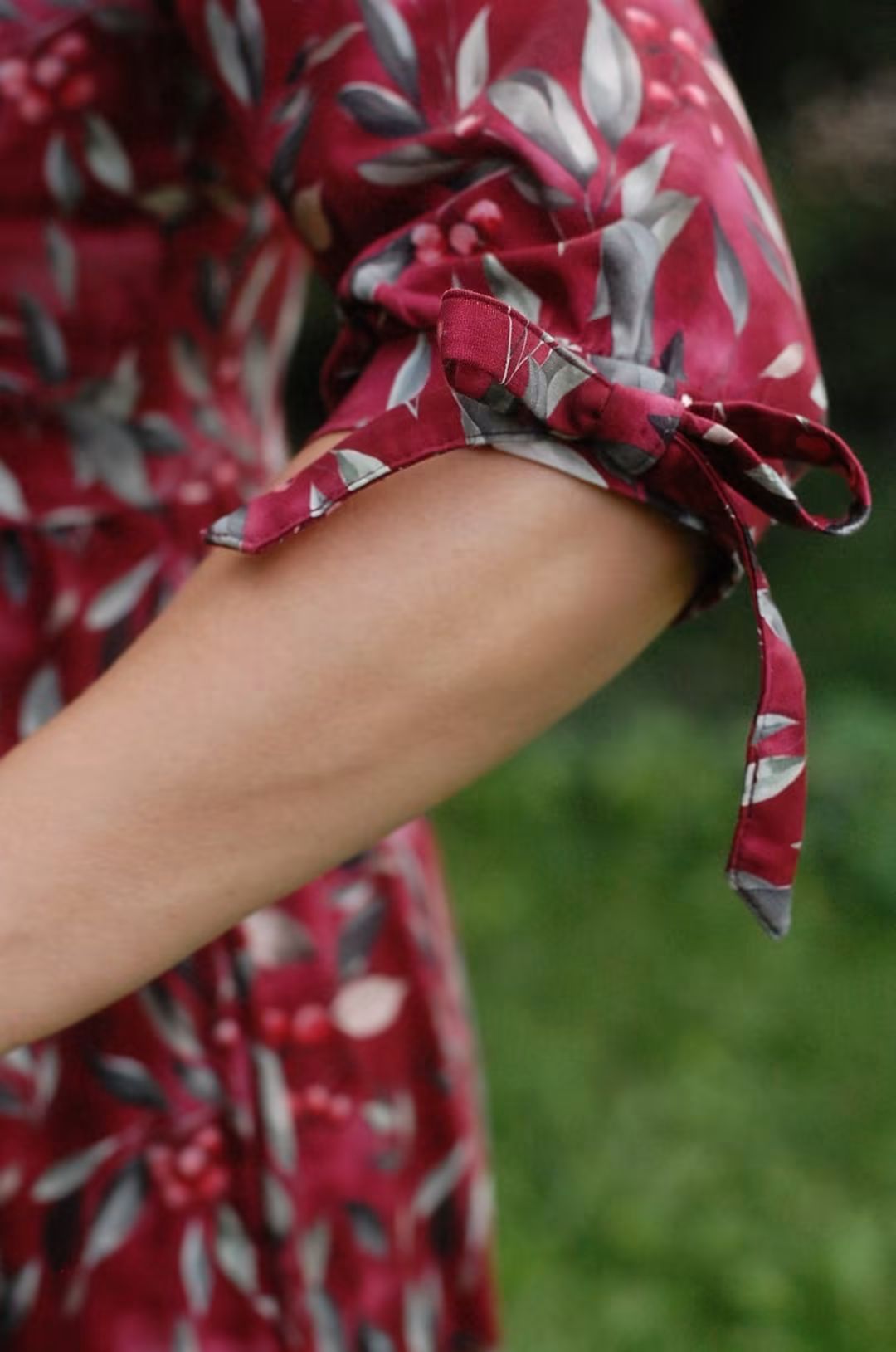 Pre-Order "Winterberry"  Cotton Homestead Ruffle Dress with 3/4 Removable Bow Sleeves