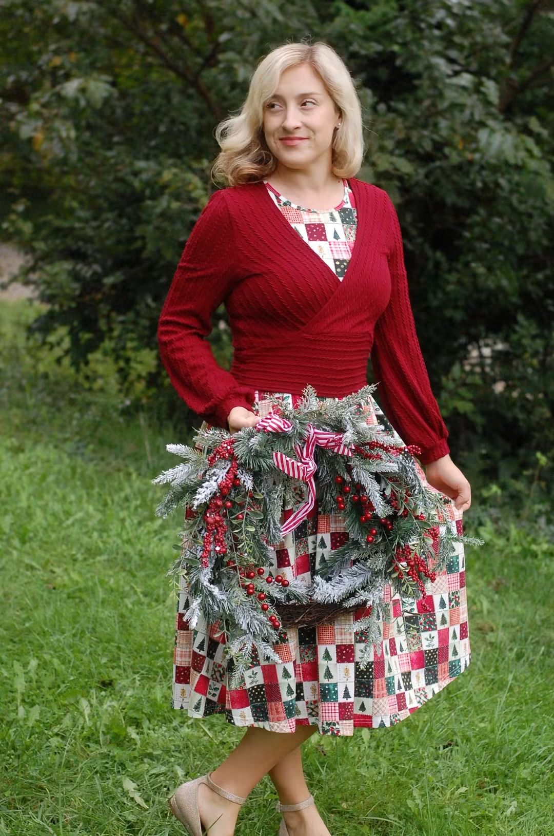 Pre-Order "Holiday Cheer"  Cotton Midi Dress