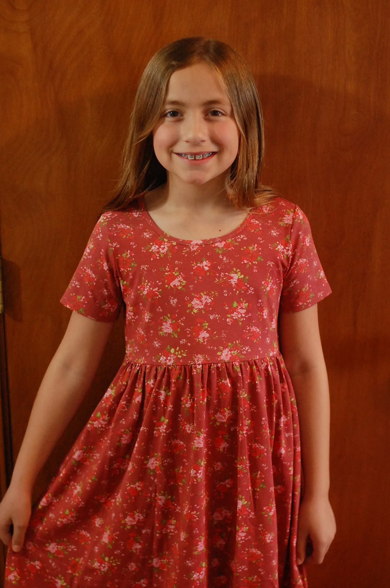Girls Romantic Blooms Cotton Tiered Dress