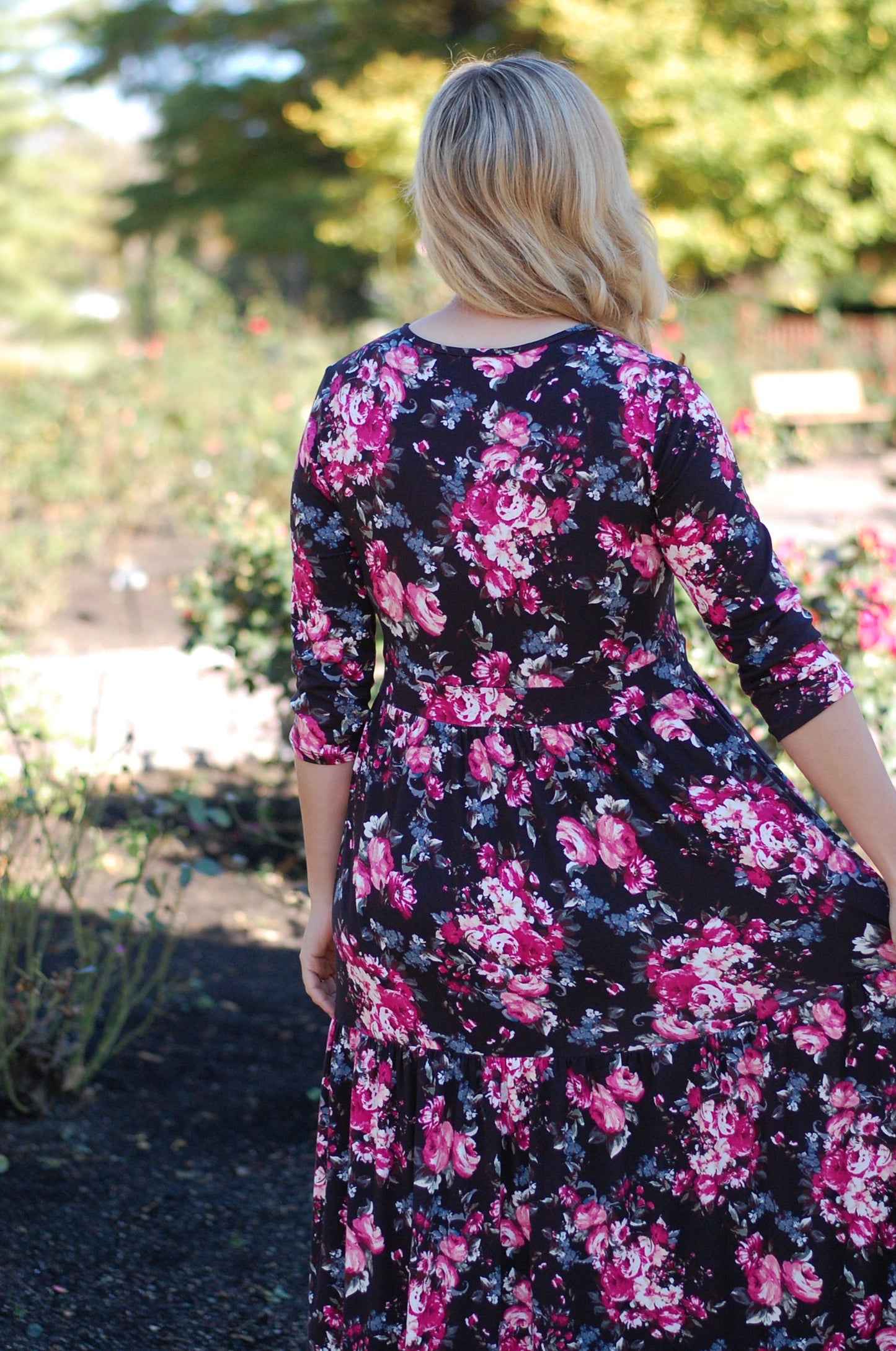 "Rose in Bloom" Tiered Nursing & Maternity Friendly Dress