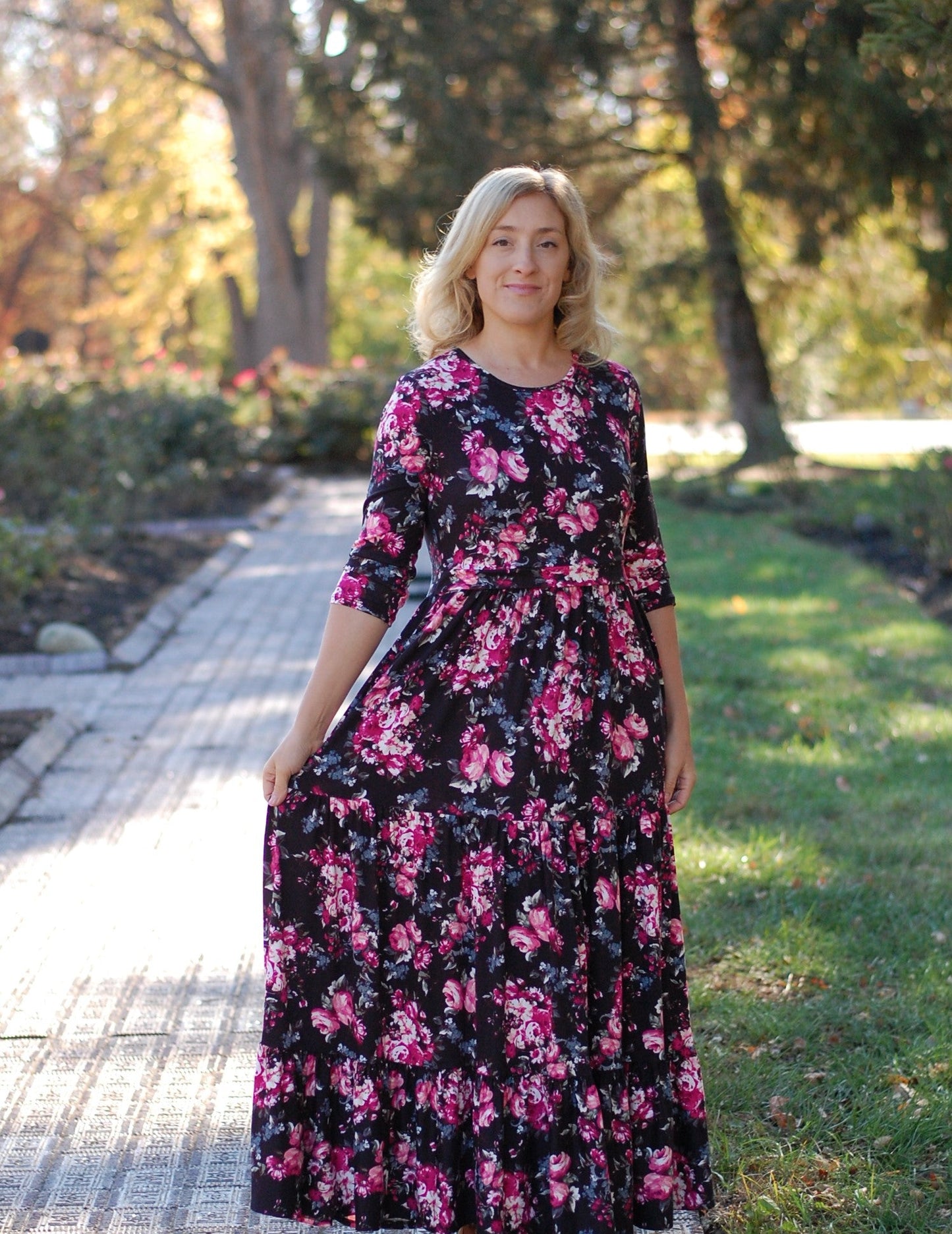 "Rose in Bloom" Tiered Nursing & Maternity Friendly Dress