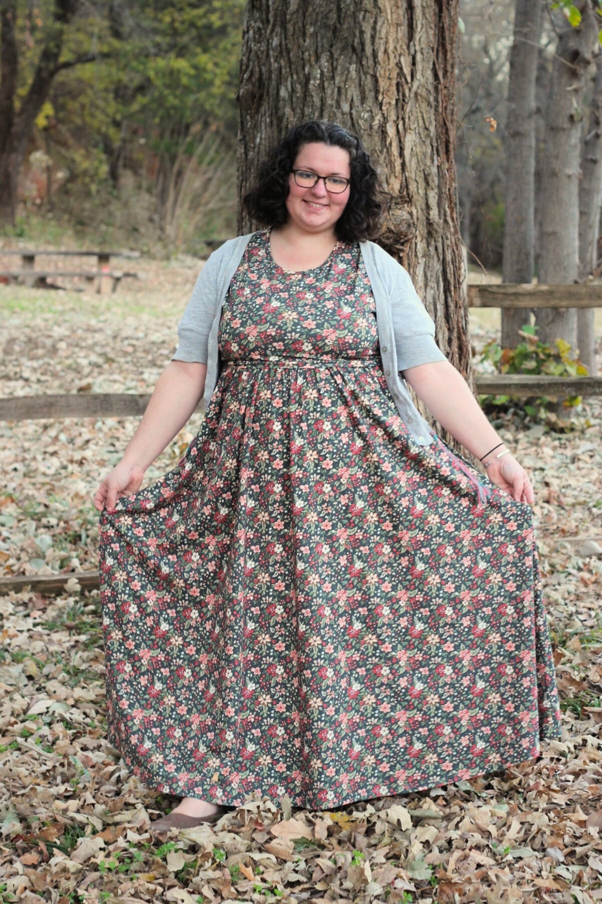 Merry Blooms Cotton Nursing Friendly Maxi Dress