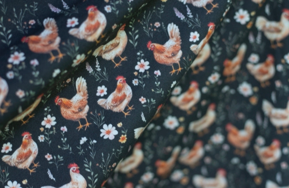 Pre-Order "Farmyard Bevy"  Cotton Twirl Midi Dress