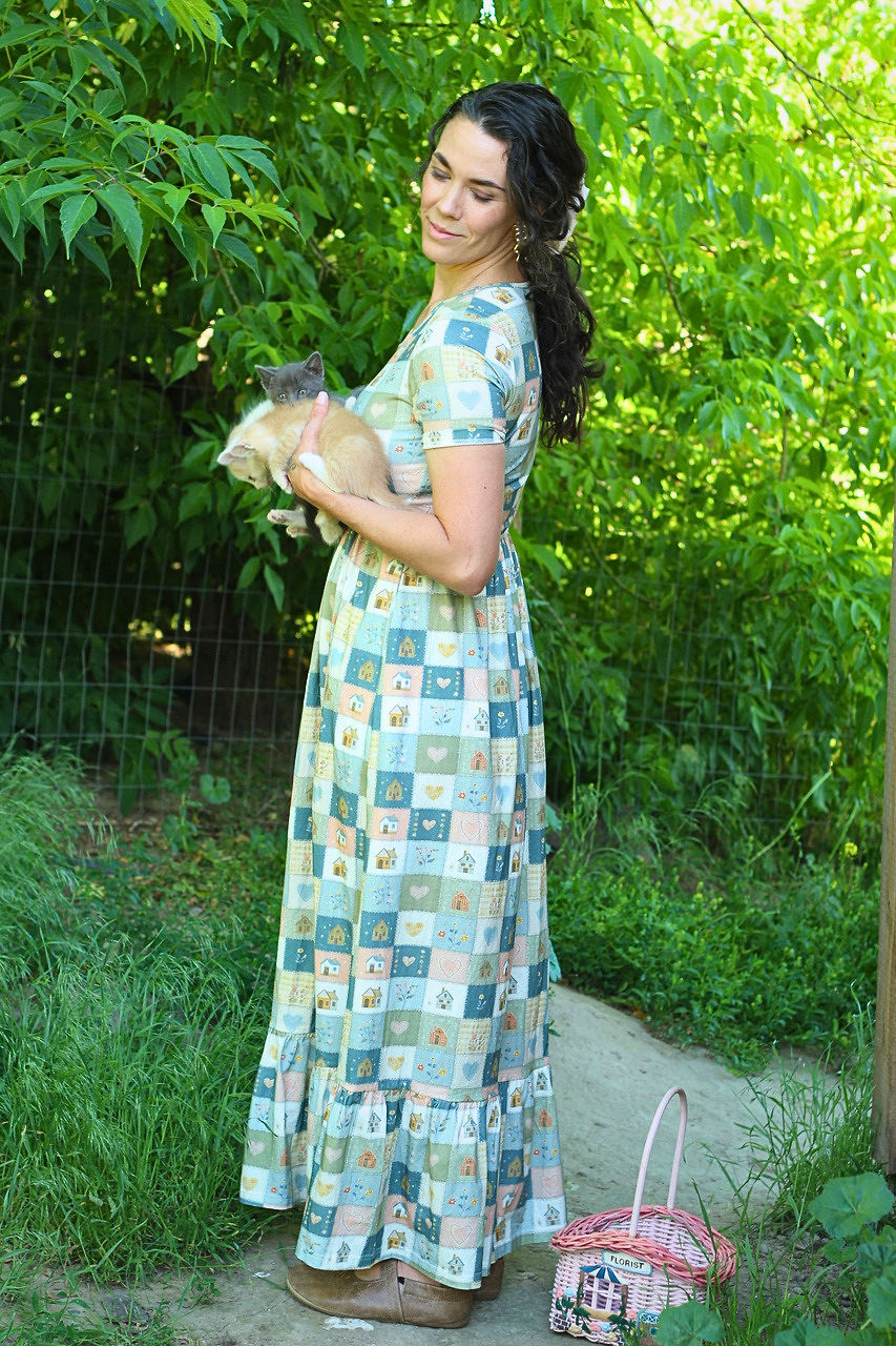 Pre-Order "Storybook Cottage"  Patchwork Cotton Maxi Dress