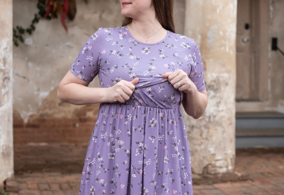 Lavender Blooms Homestead Tiered Cotton Dress