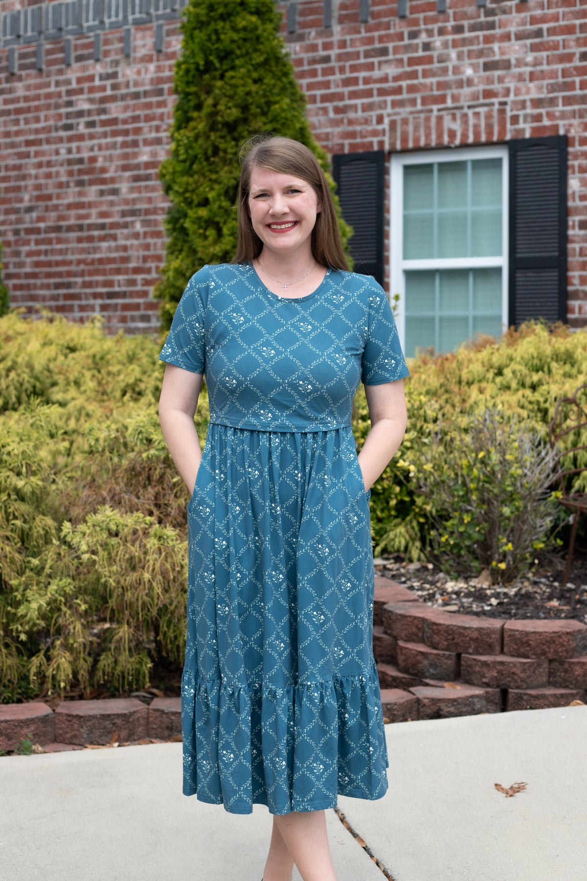 Pre-Order "Noel"  Midi Dress with Natural Waist Bodice