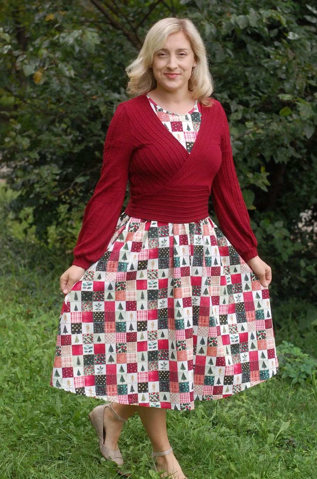 Pre-Order "Holiday Cheer"  Cotton Midi Dress