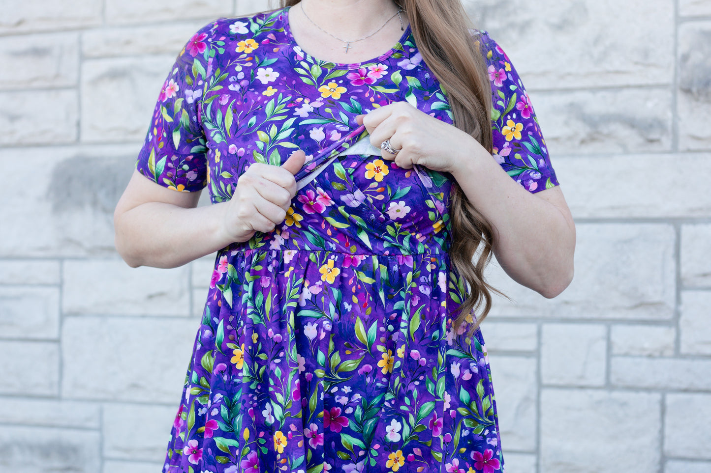 Violet Blooms Cotton Dress