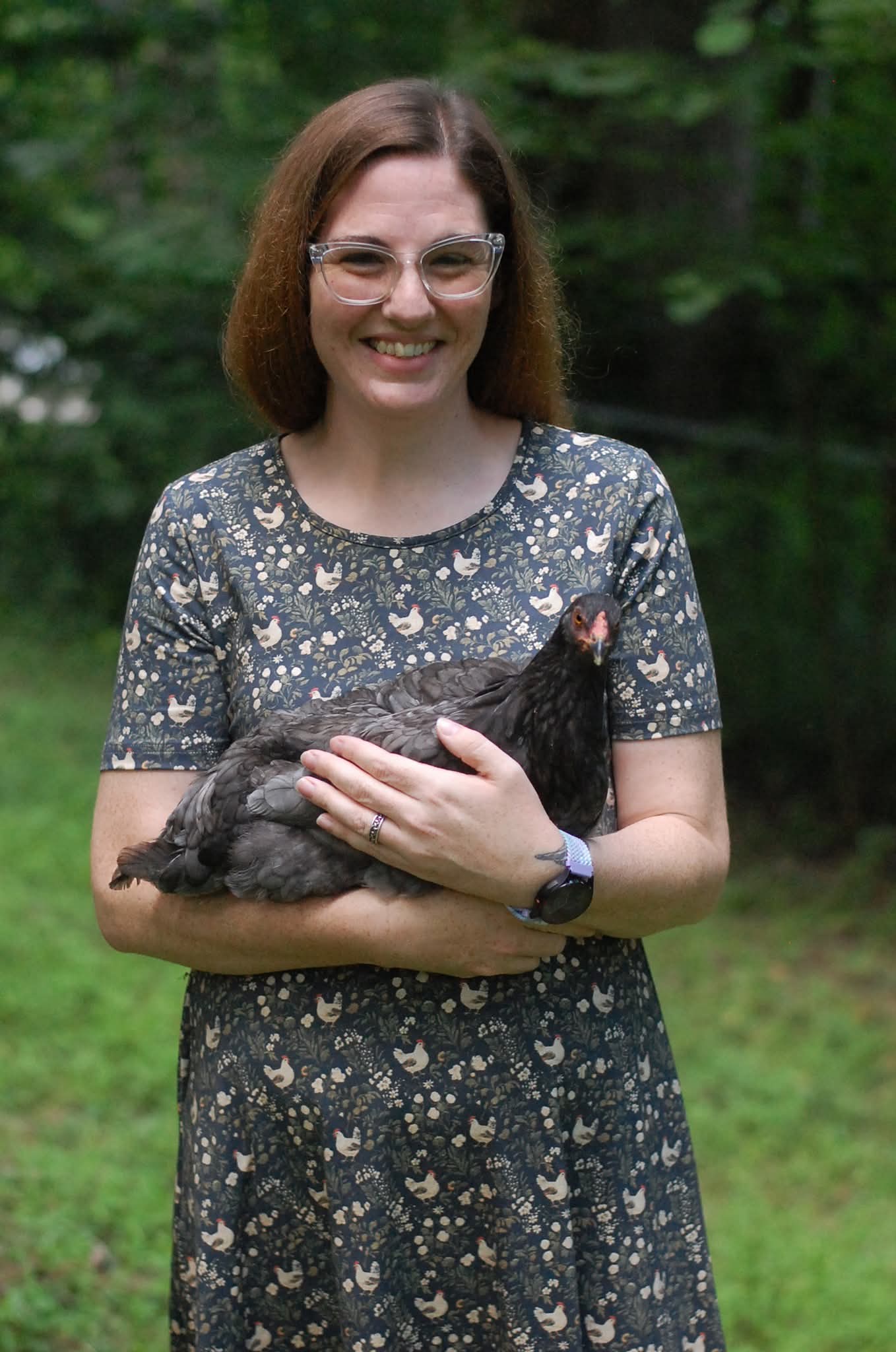 Cotton Chicken Print Twirl Dress