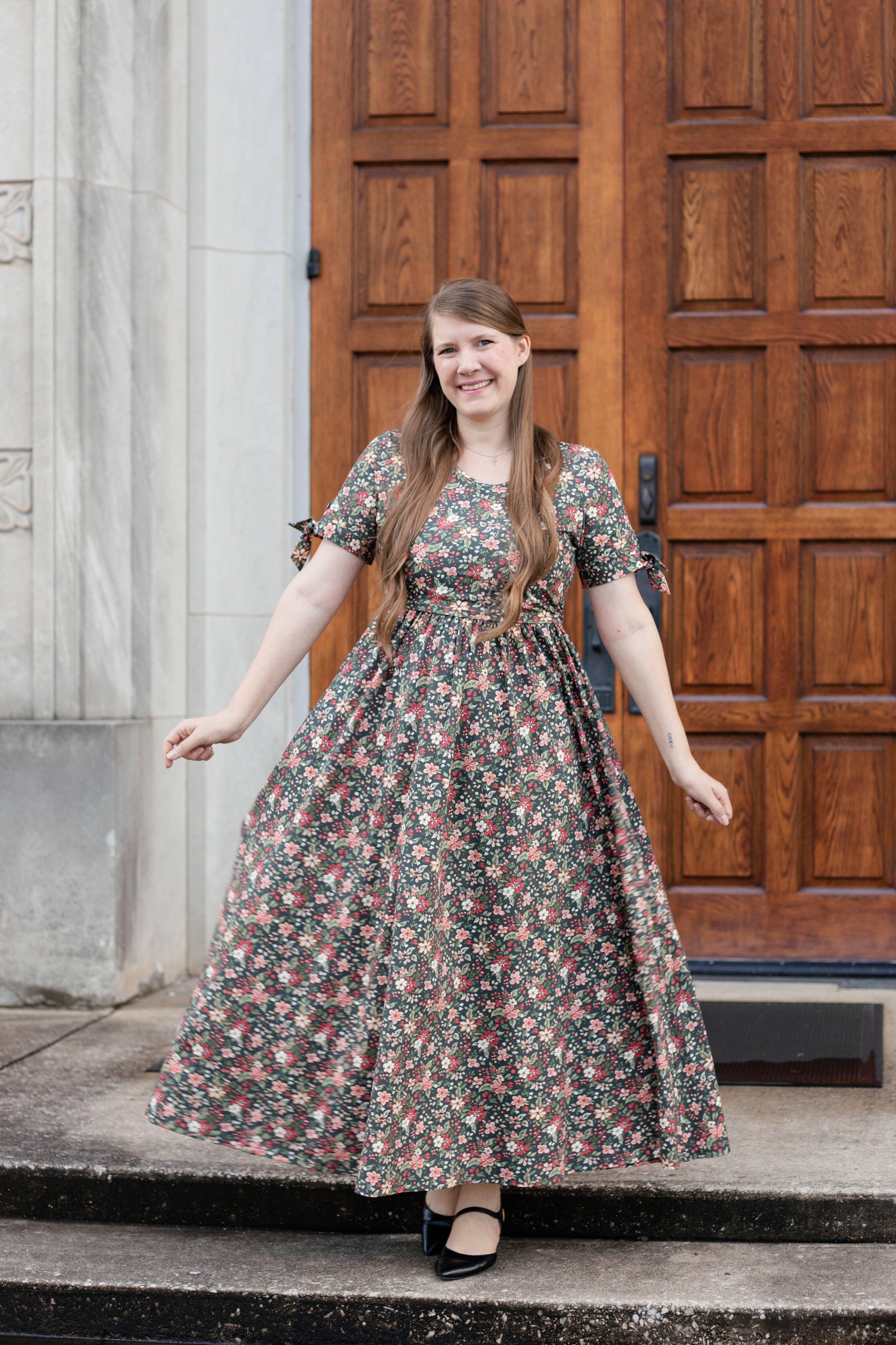 Merry Blooms Cotton Nursing Friendly Maxi Dress