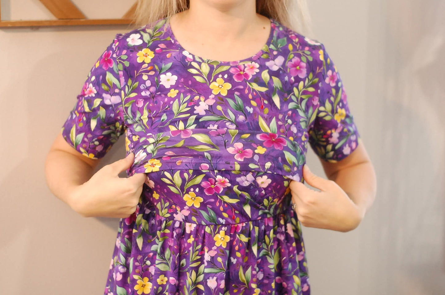 Pre-Order Cotton Violet Blooms Dress