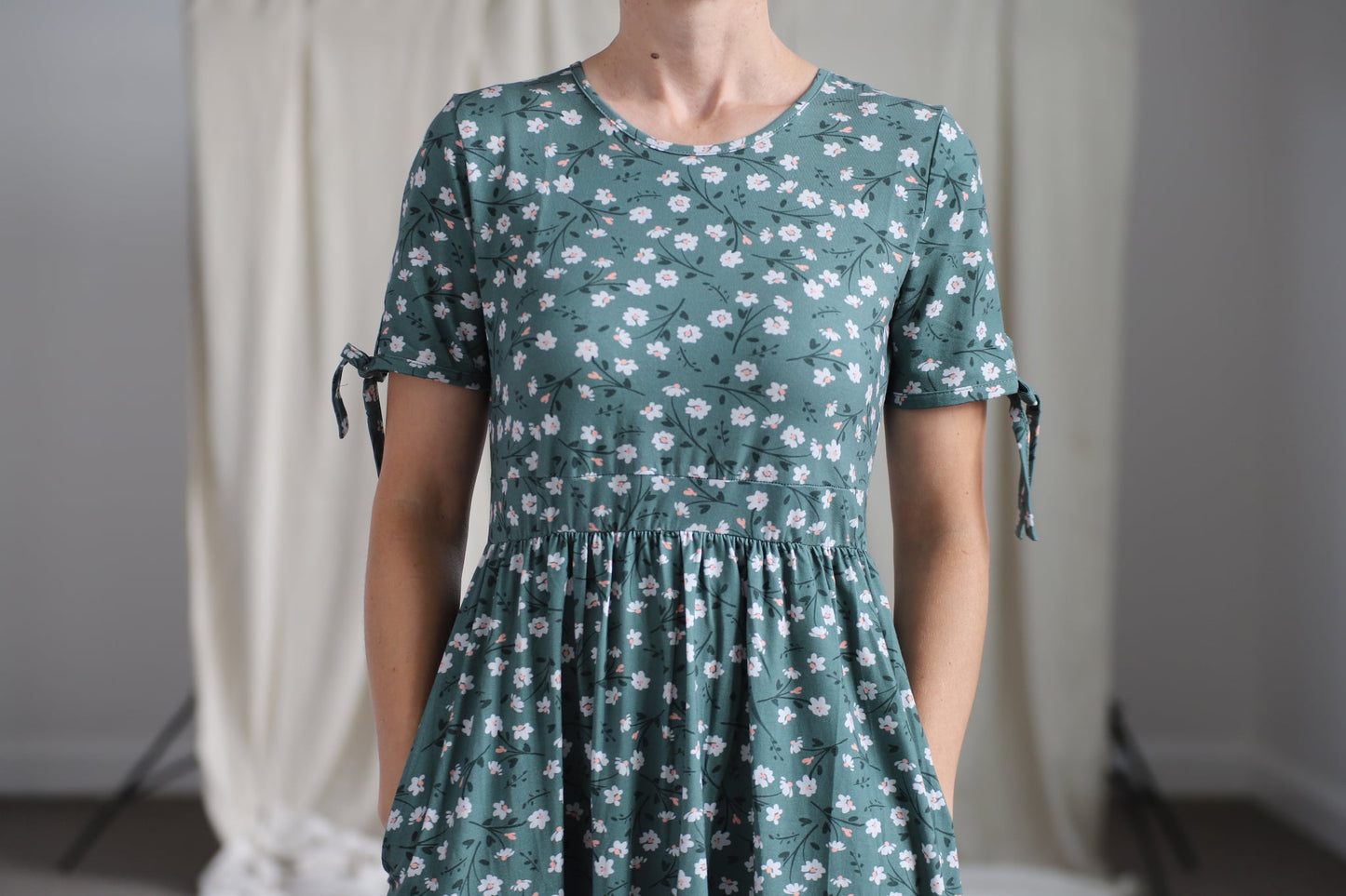 Daisy Blooms Cotton Tiered Midi Dress