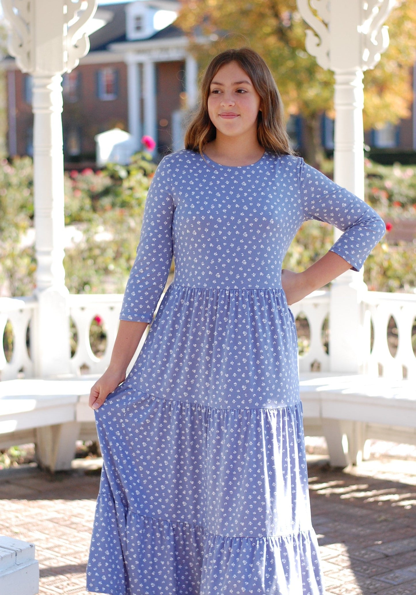 Daisy Mae Tiered Dress in Blue