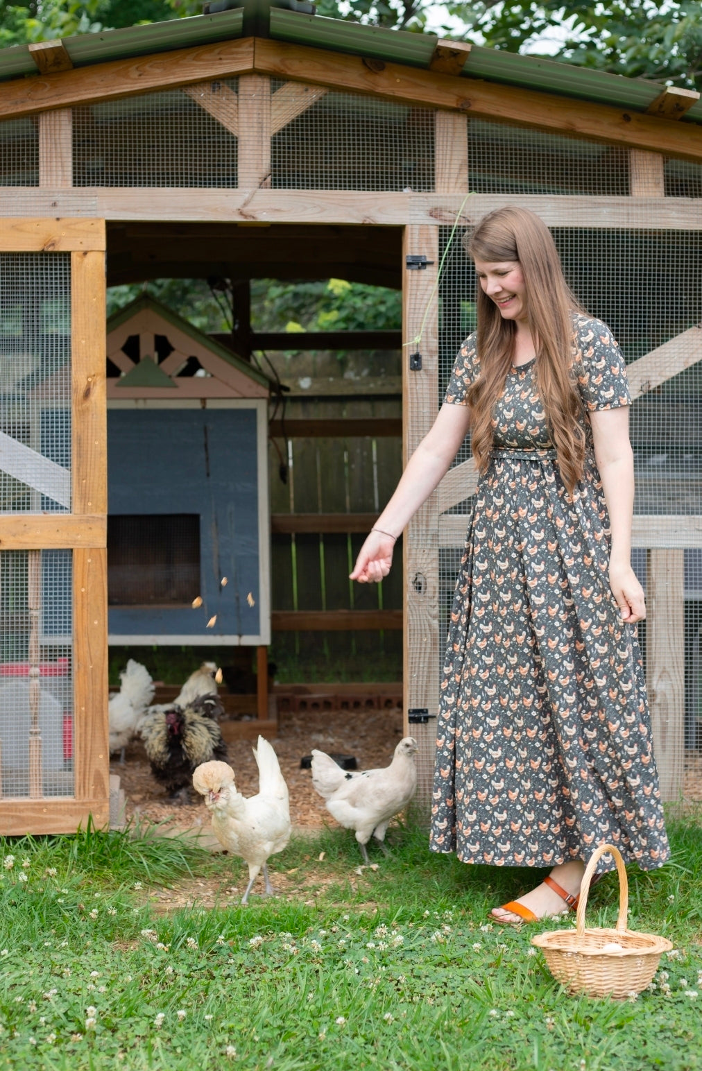 Pre-order "Farmyard Bevy" Cotton Maxi Dress