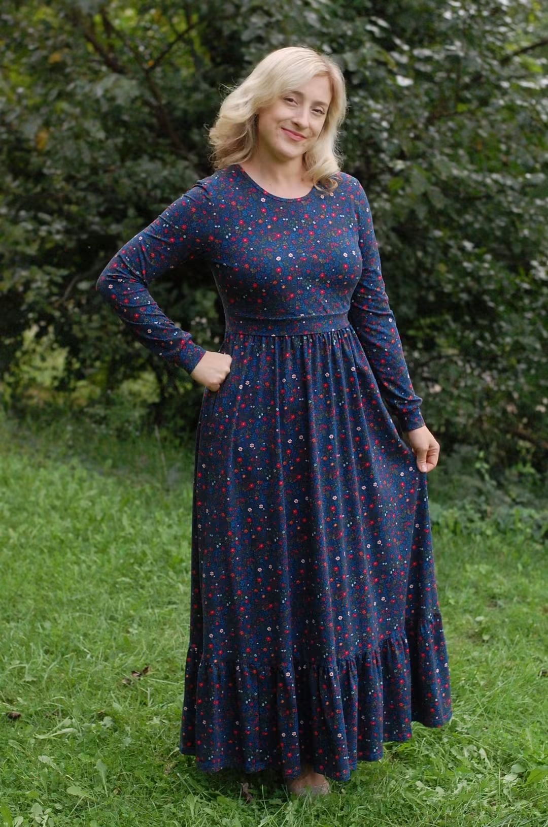 Pre-Order "Merry Meadows"  Maxi Dress with Natural Waist Bodice