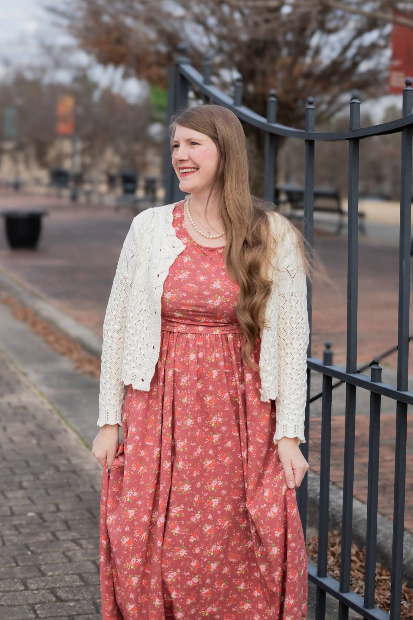 Romantic Blooms Cotton Nursing-Friendly Maxi Dress