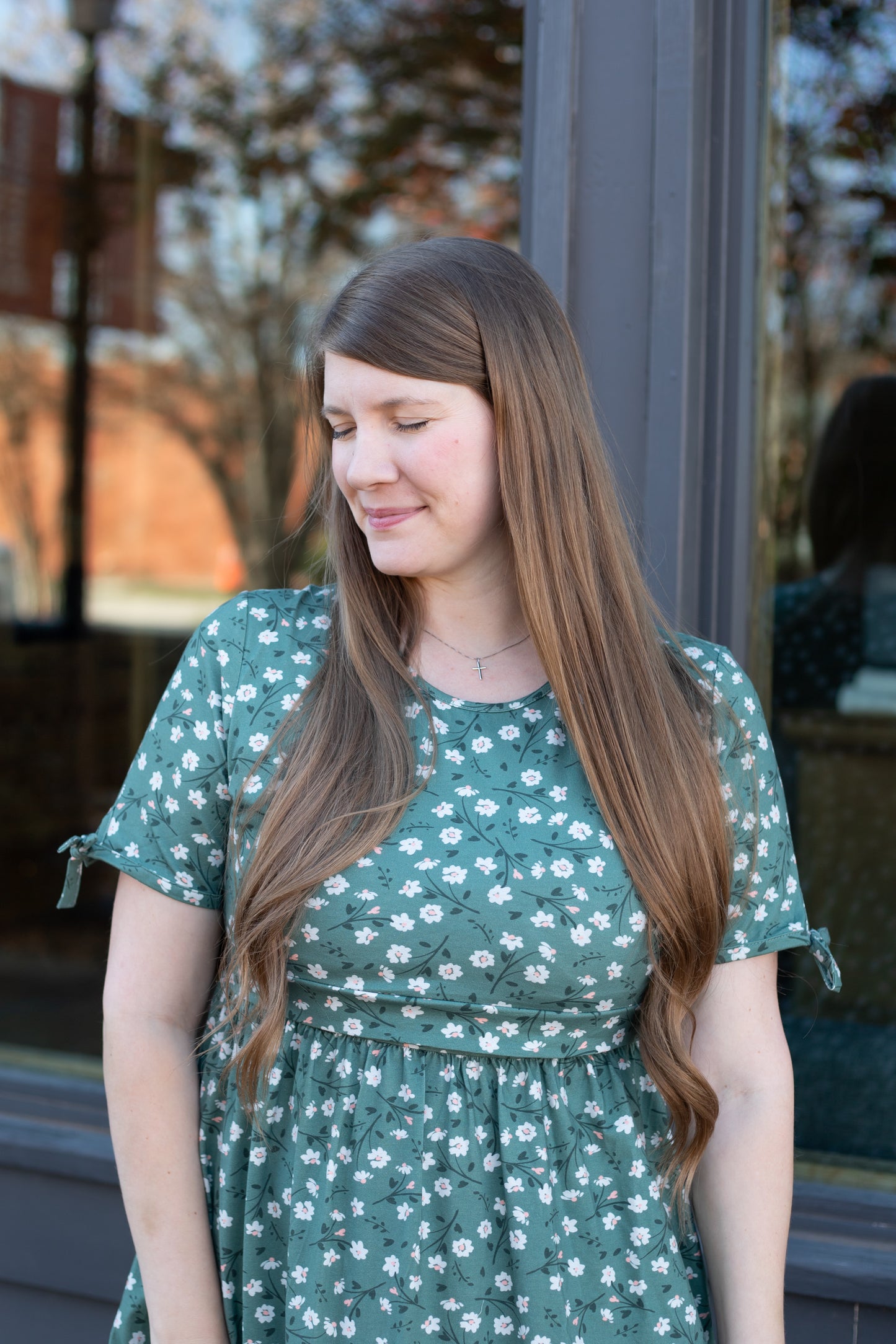 Daisy Blooms Cotton Tiered Midi Dress