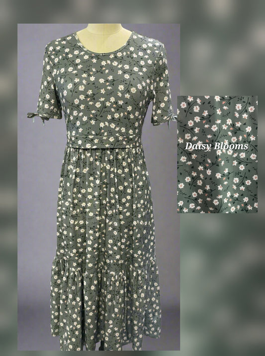 Pre-Order Daisy Blooms Tiered Midi Dress