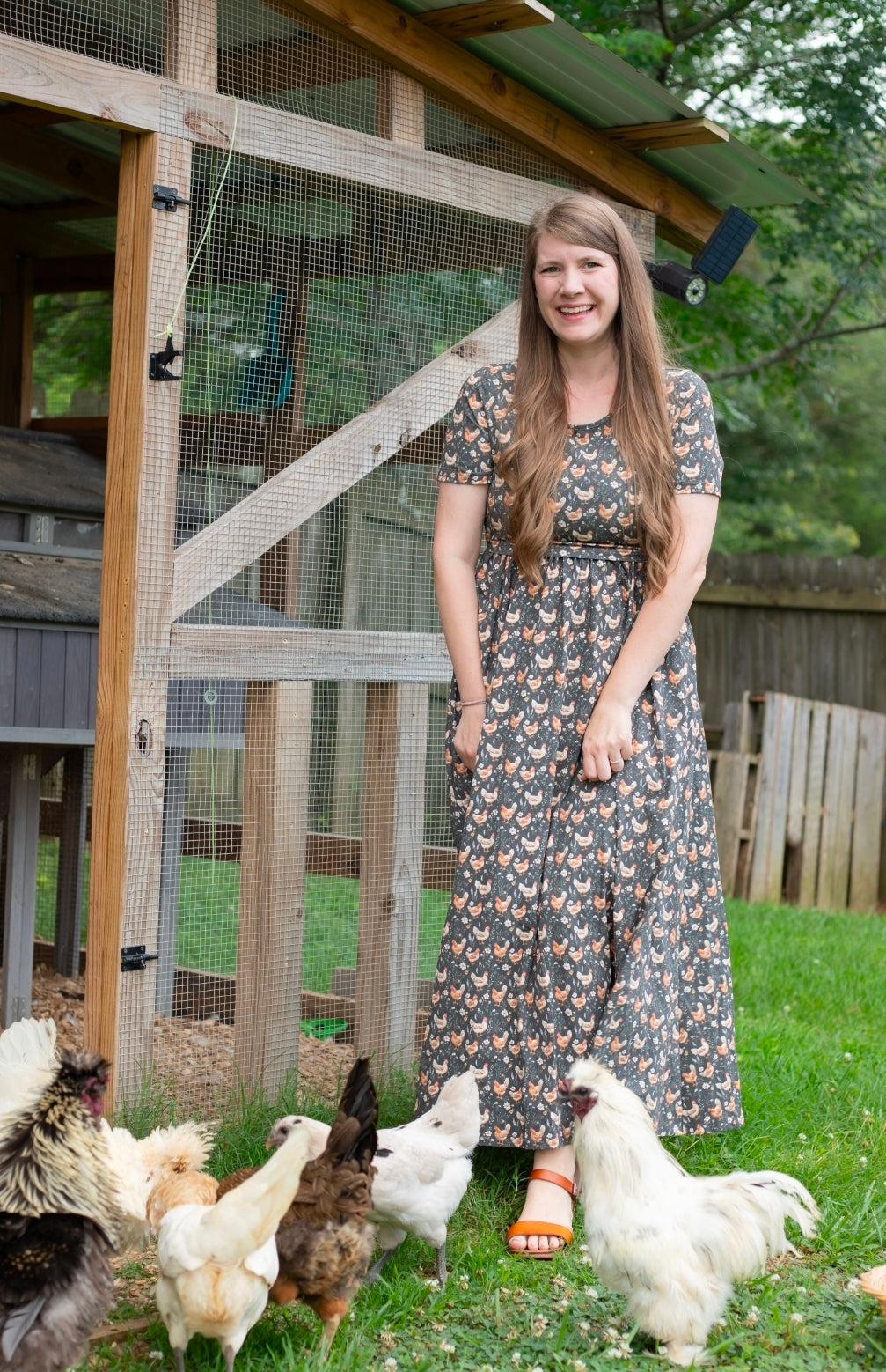 Pre-order "Farmyard Bevy" Cotton Maxi Dress