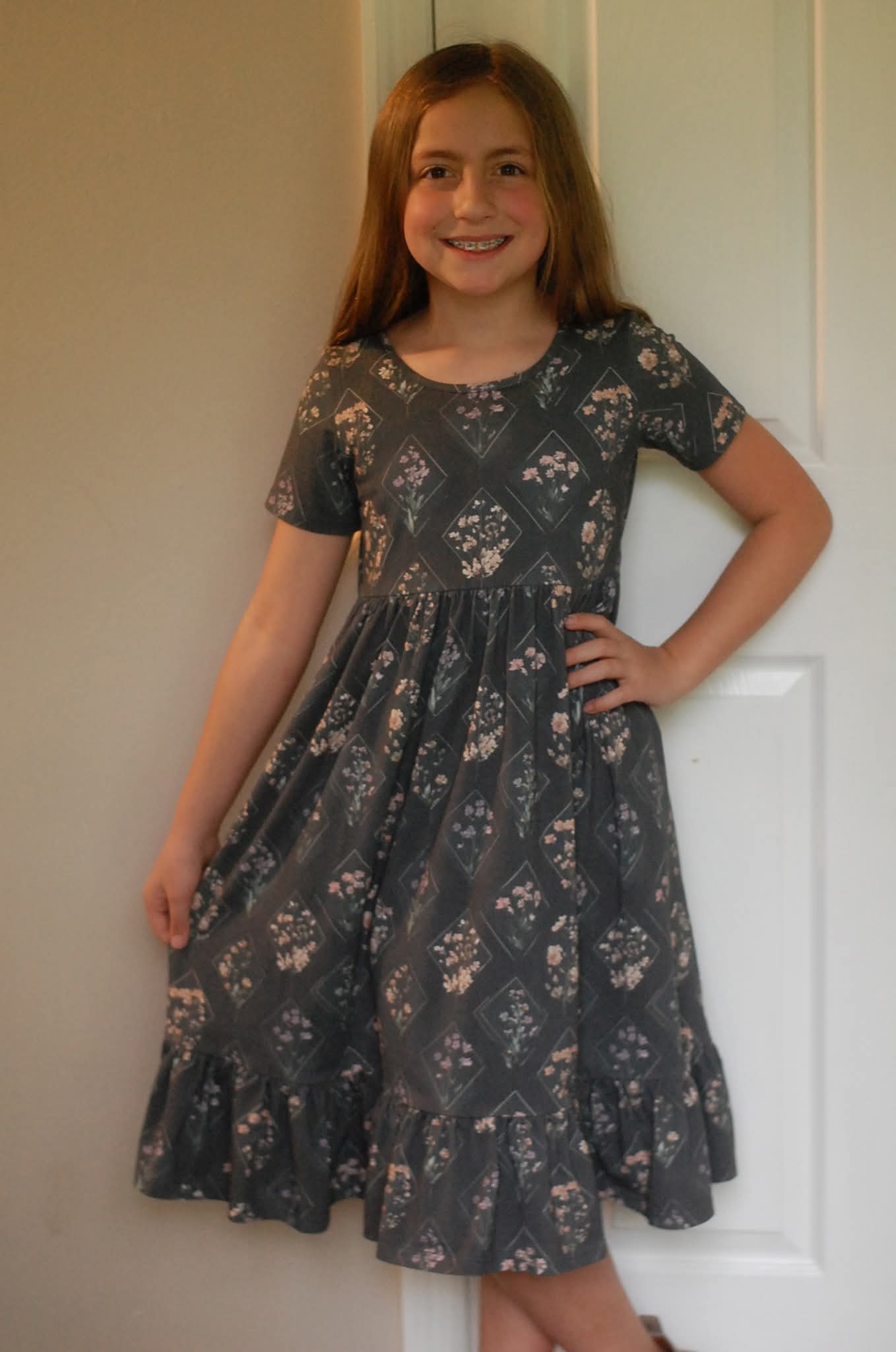 Girls Moonlit Meadow Cotton Tiered Dress