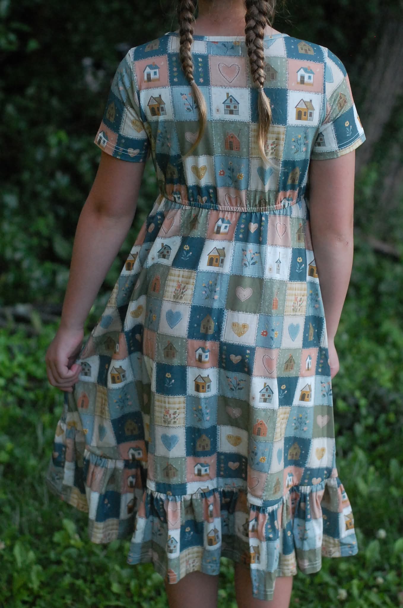 Pre-order Girls "Storybook Cottage" Cotton Tiered Dress