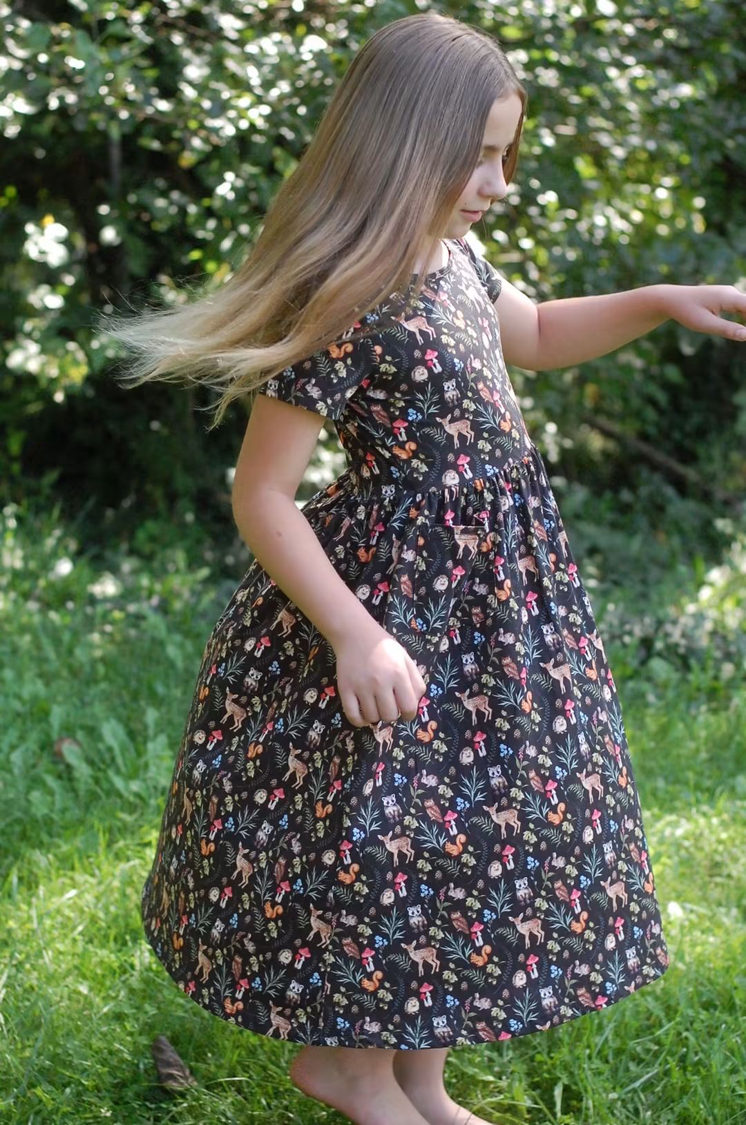 Pre-order Girls Forest Friends Cotton Dress