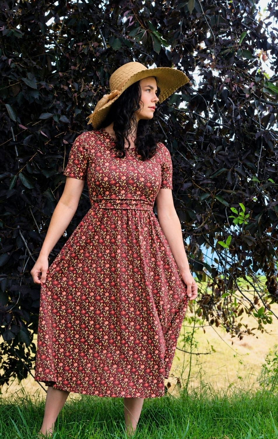 Pre-order "Daisy Blossoms"  Cotton Homestead Midi Dress