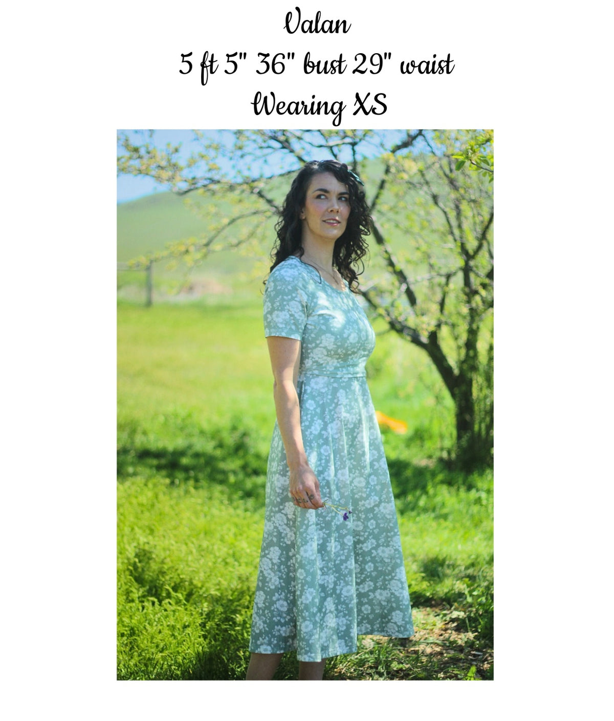 Sage Blossom Cotton Twirl Dress