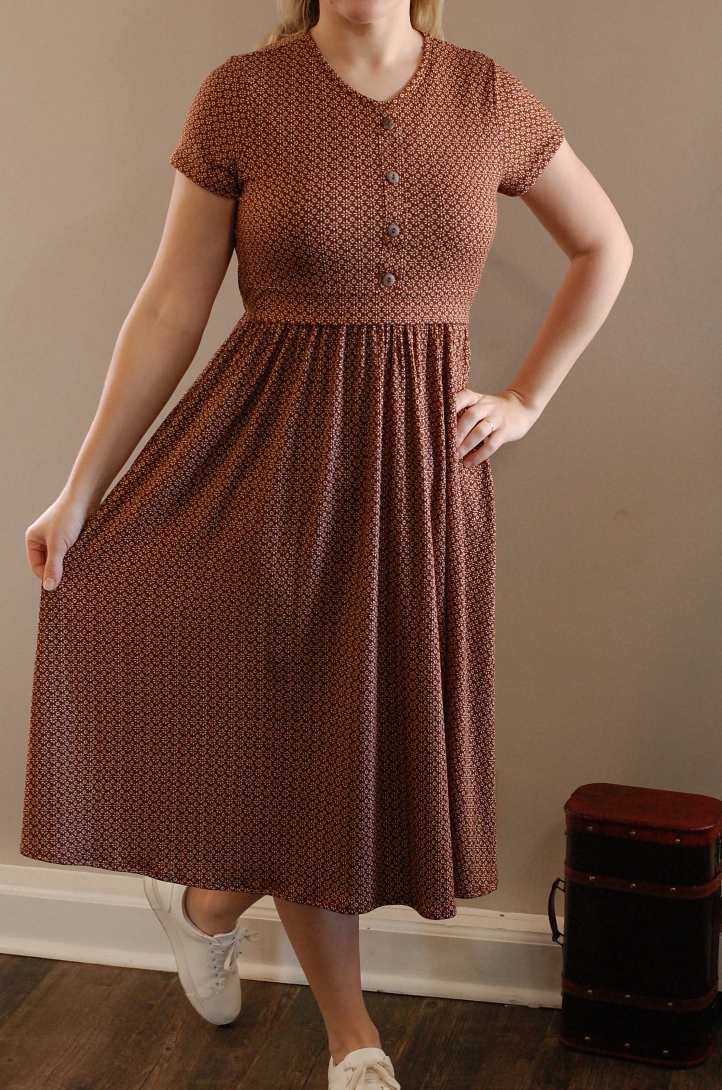 Simply Daisy Button Style Dress Nursing & Maternity Friendly