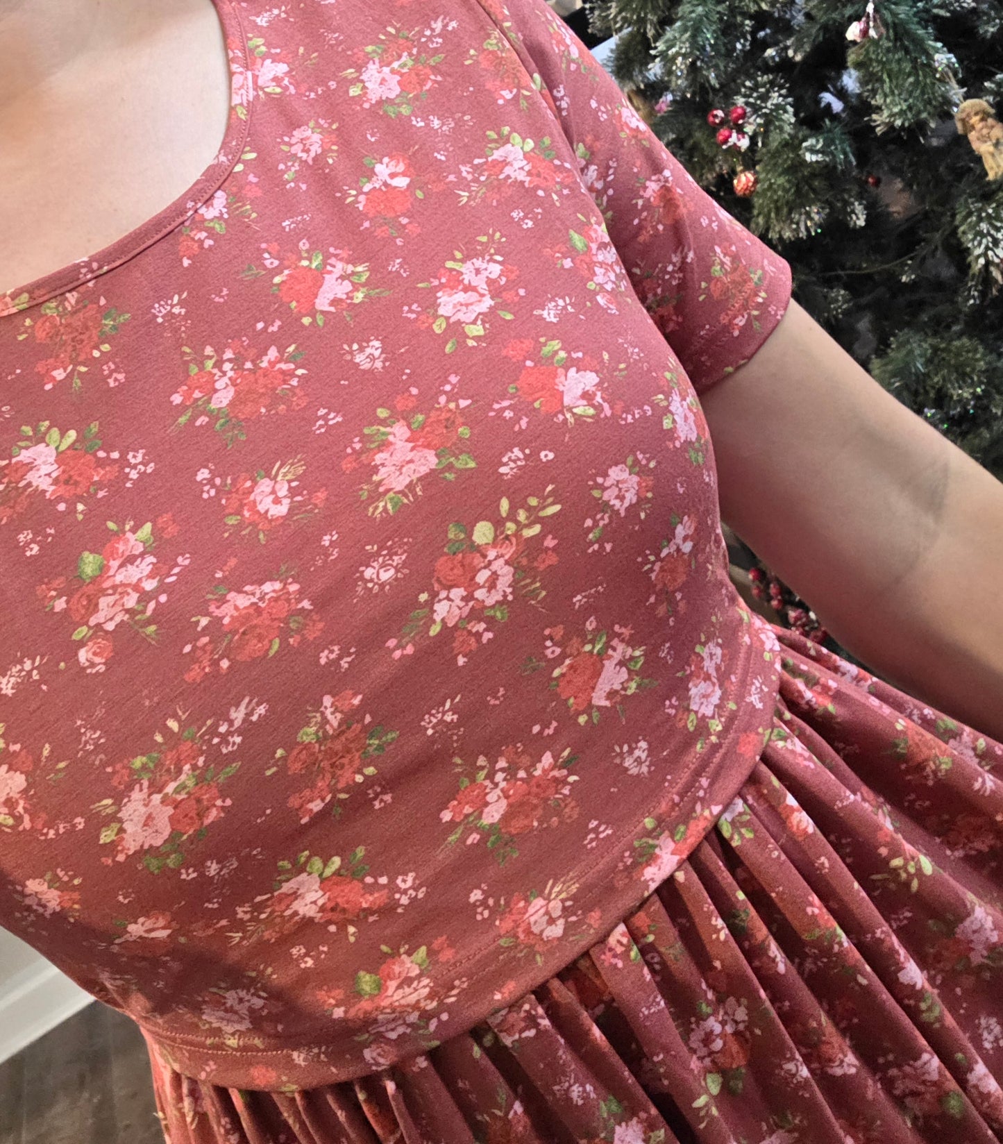 Romantic Blooms Cotton Nursing-Friendly Maxi Dress