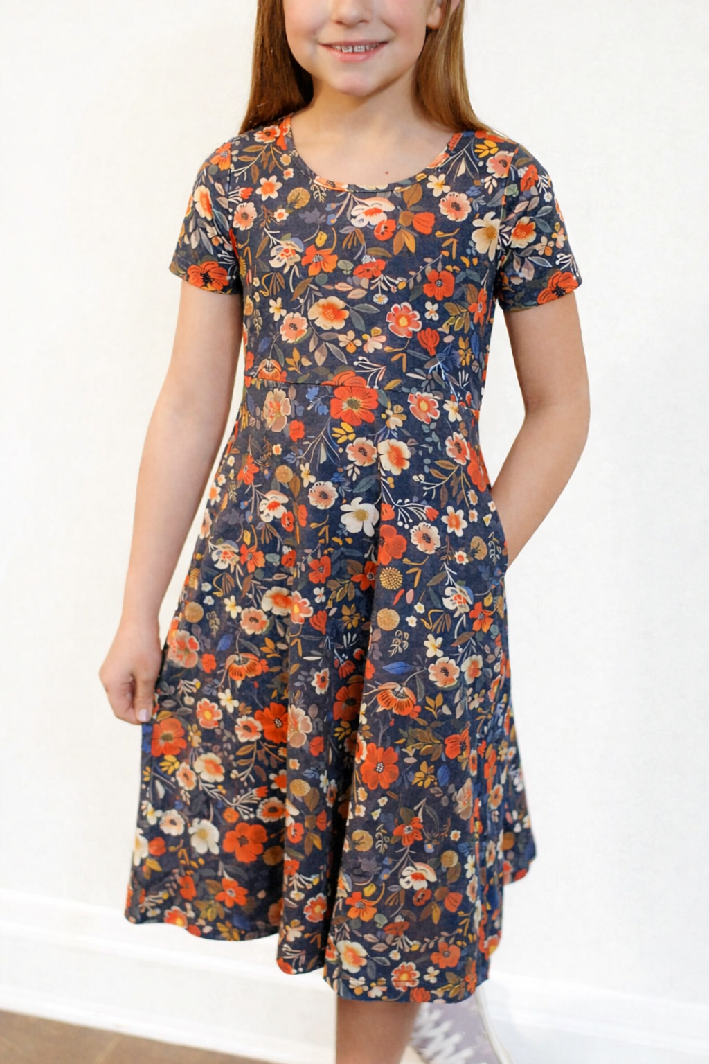 Girls Antique Twirl Cotton Dress