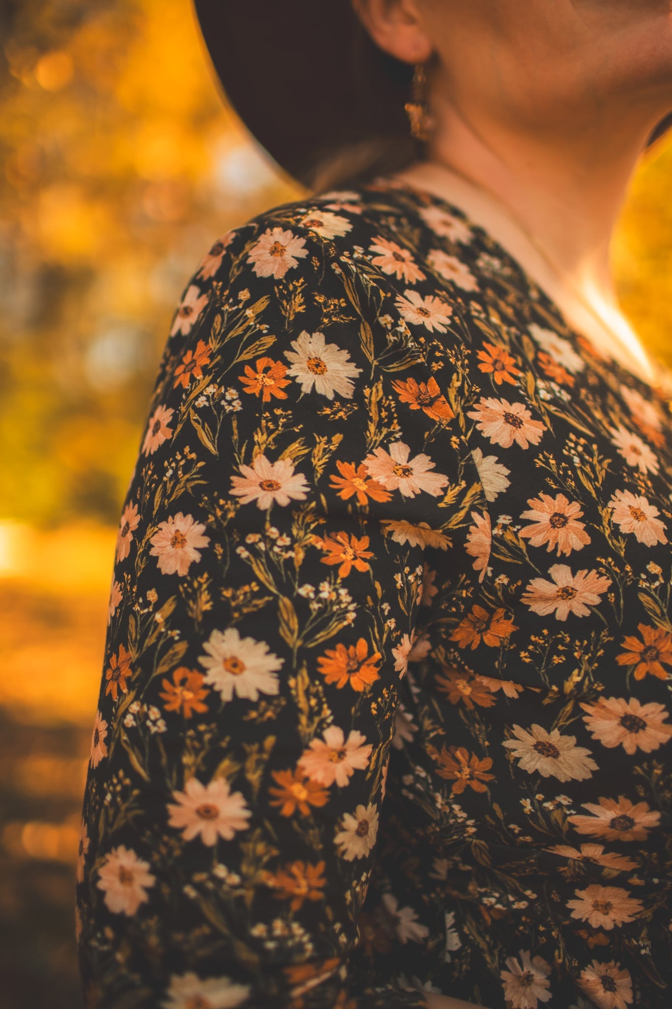 Autumn Blooms Cotton Homestead Midi Dress