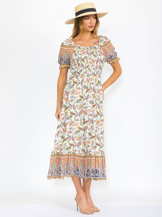 Boho Smocked Maxi Dress
