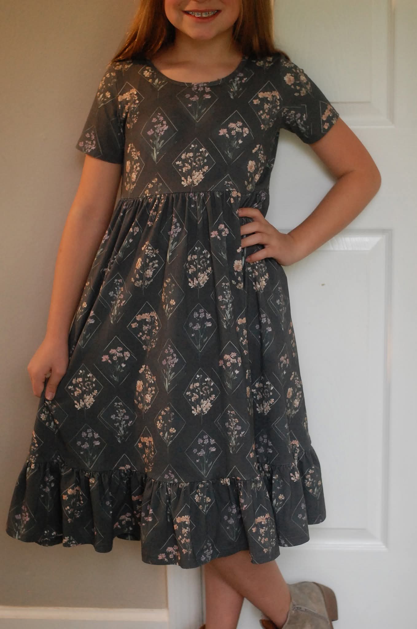 Girls Moonlit Meadow Cotton Tiered Dress
