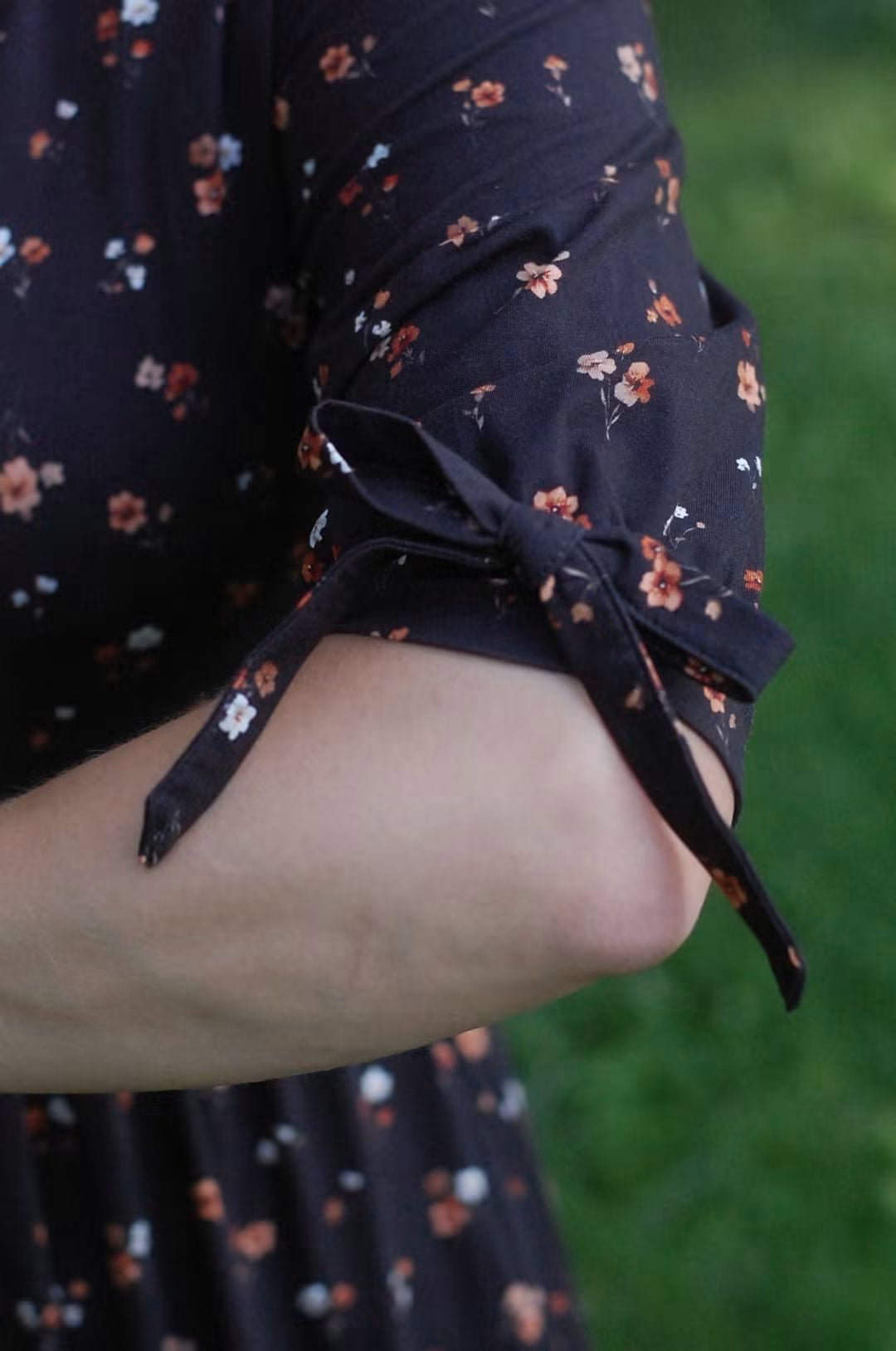 Pre-Order Ember Blossom Cotton Homestead Ruffle Dress with 3/4 Removable Bow Sleeves