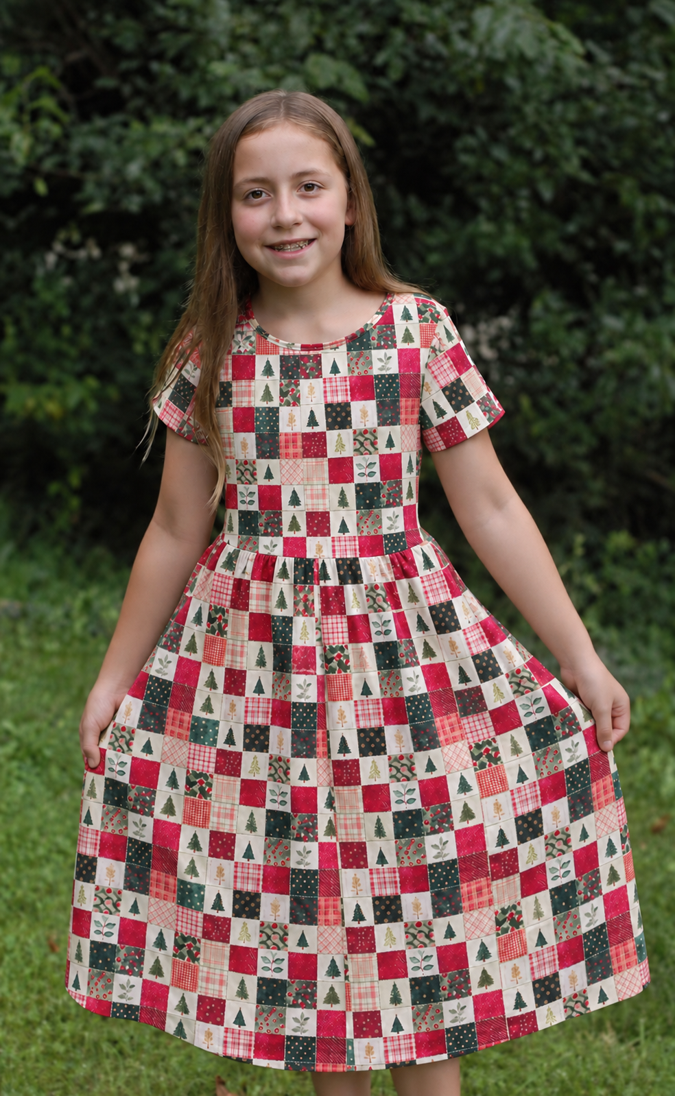 Pre-Order Girls "Holiday Cheer"  Cotton Dress